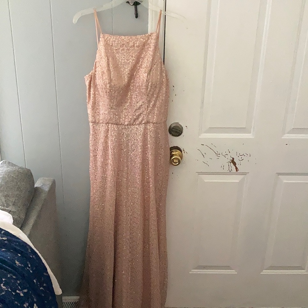 Pink sequin formal dress